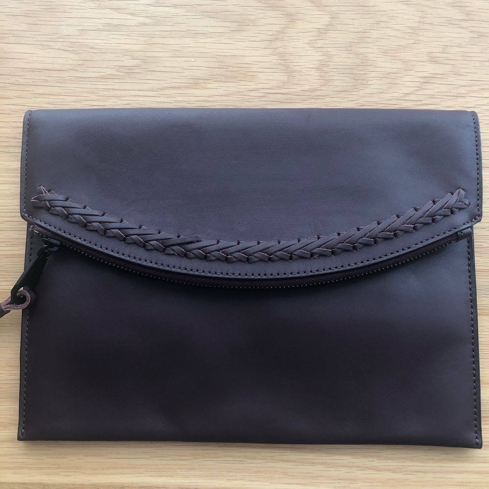 Rebecca Minkoff Maroon Foldover Pouch Clutch